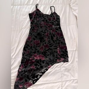 Lulu’s black velvet floral dress, size medium